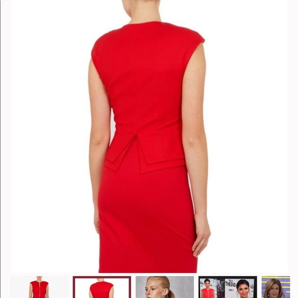 Ted Baker Red peplum dress - Picture 3 of 5